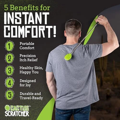 Double Sided Telescoping Back Scratcher Itch Reliever, Extendable Upto 24.5 Inch