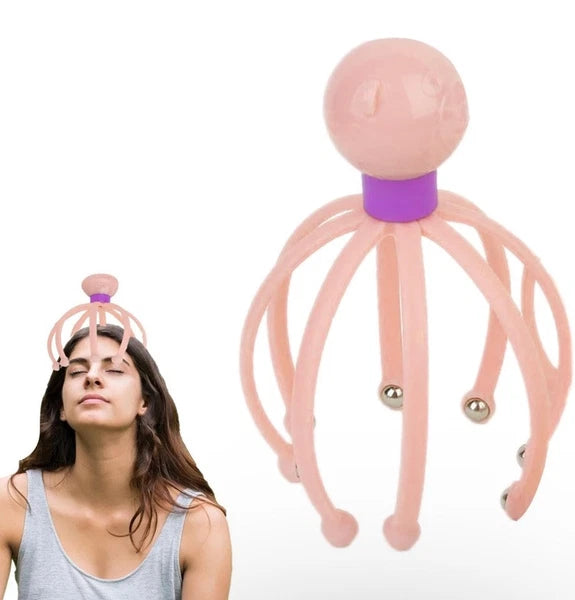 Head Massager Scratcher Neck Massage Scalp Relax Calm Stress Relief Octopus -NEW