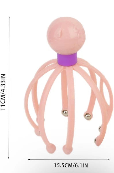 Head Massager Scratcher Neck Massage Scalp Relax Calm Stress Relief Octopus -NEW