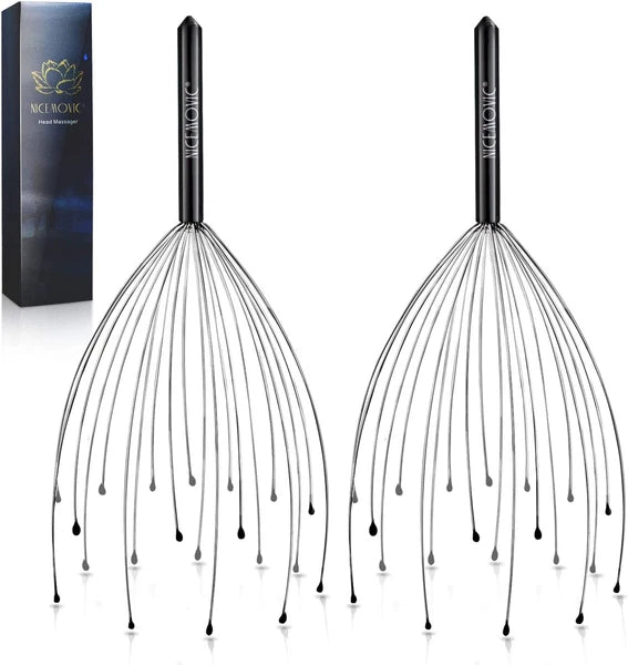 2 Pack Head Scalp Massager Gifts for Women Men, Stocking Stuffers White Elephant