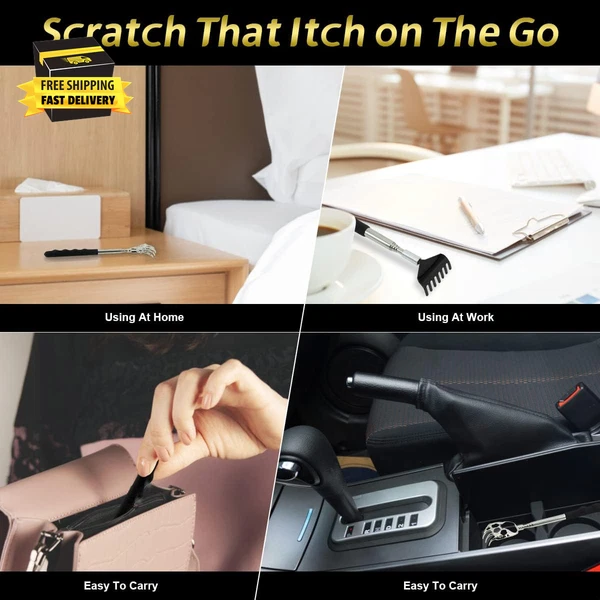 Back Scratcher 3 Pack Different Design Stainless Telescopic Back Scratchers with