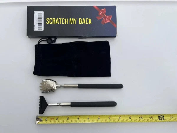 Unique 2 Pack Back Scratcher with Gift Bag - Premium Portable Metal Telescoping