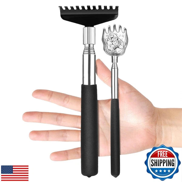 Oversized Back Scratcher Set, 2 Pack Portable Extendable Stainless Steel Tele