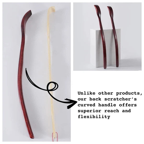 ITCHY-BAN Oversized Wooden Back Scratcher 18'' Extended Curved Handle for Bet...