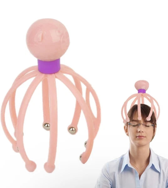 Head Massager Scratcher Neck Massage Scalp Relax Calm Stress Relief Octopus -NEW