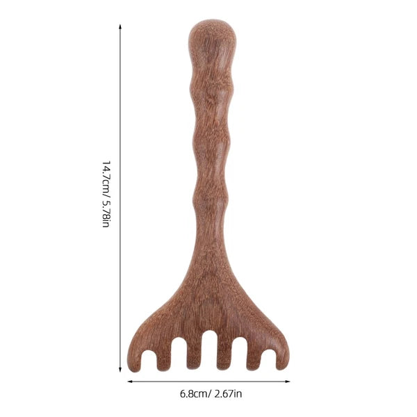 2pcs Wooden Head Massager Comb Wide Tooth Tool Wood Hair Scratcher