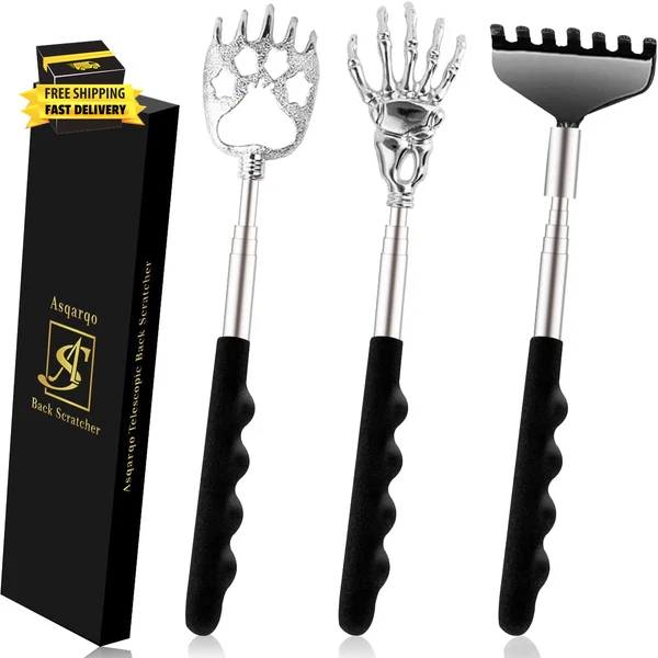 Back Scratcher 3 Pack Different Design Stainless Telescopic Back Scratchers with
