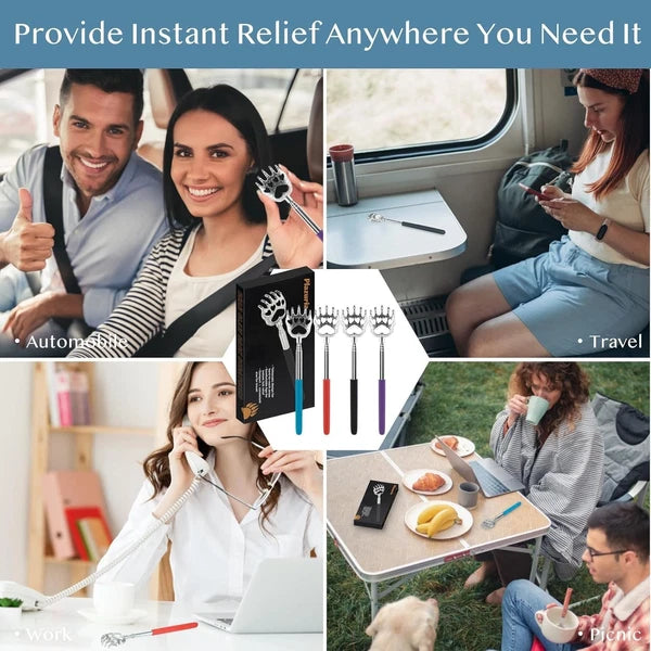 Set of 4 Portable Bear Claw Back Scratchers - Stylish and Multi-Purpose Relief