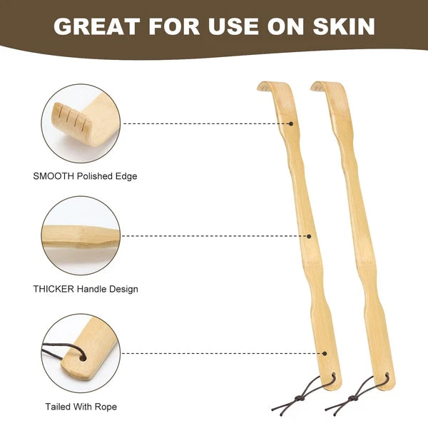 4 Pack 17 Inch Wooden Back Scratcher Body Massage Tools