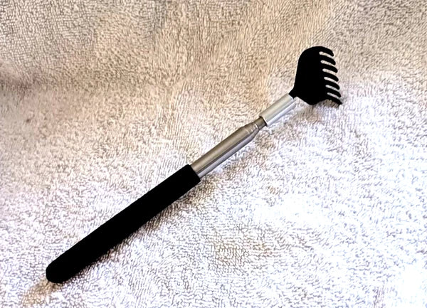 Portable Stainless Steel Extendable Back Scratcher - Black - extends 8 - 27 in.