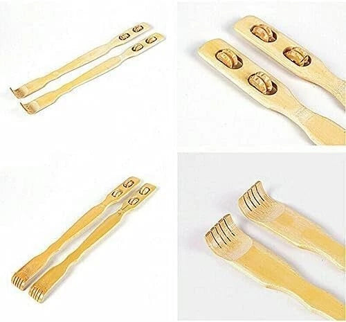 Wooden Back Scratcher Long Reach Body Massager Stick Itch Relief Self Massage