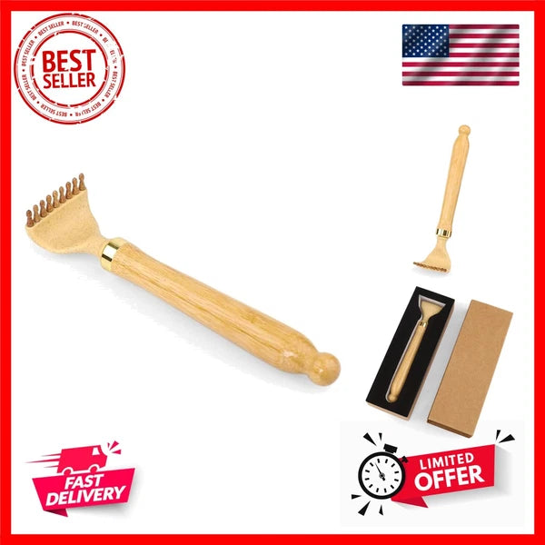 Bamboo Back Scratcher for Easy to Reach Itch Point Self-Therapeutic Telescopi...