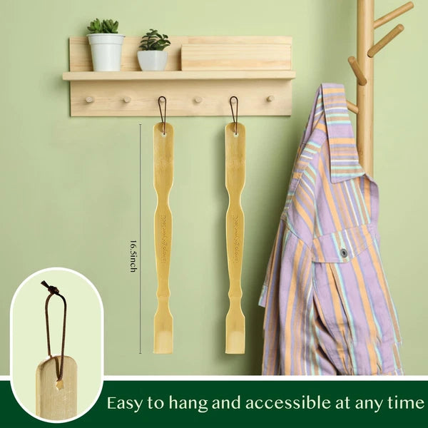 2 Pack Bamboo Back Scratcher Engraved with I Always Got Your Back Long Handle