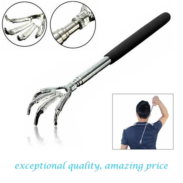 EAGLECLAW METAL BACK SCRATCHER BLACK TELESCOPIC EXTENDABLE MASSAGER UK STOCK