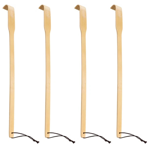4 Pack Long Bamboo Wood Back Scratcher Provide Instant Relief from Itching