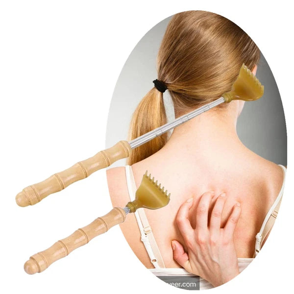 2 Pcs Telescoping Bamboo Backscratcher - Portable Extendable Body Scratcher f...