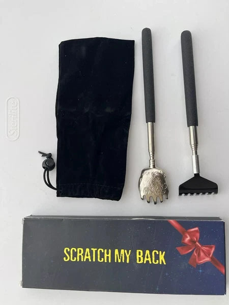 Unique 2 Pack Back Scratcher with Gift Bag - Premium Portable Metal Telescoping