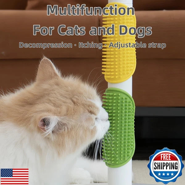 4-Pack Silicone Cat Scratcher and Massager – Adjustable Pet Scratch Pads for
