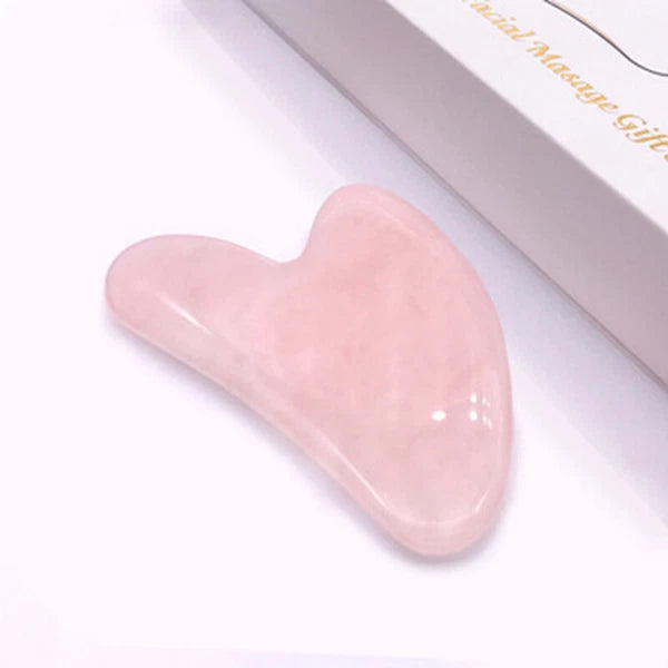Natural Gua Sha Board Rose Quartz Face Massager Jade Stone Facial Body Scraper