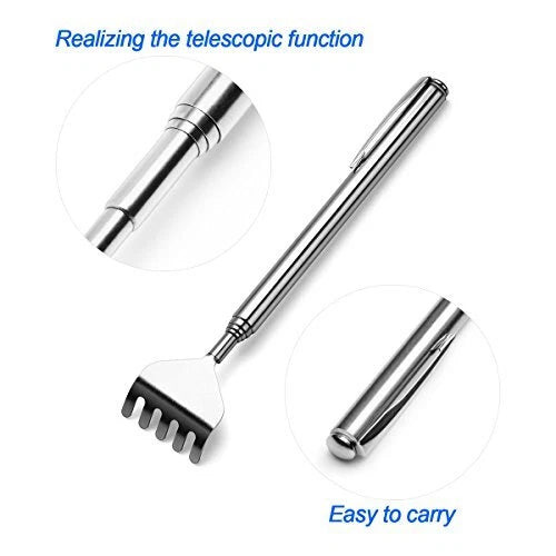 8 Pack Metal Extendable Telescopic Back Scratchers for Itch Relief
