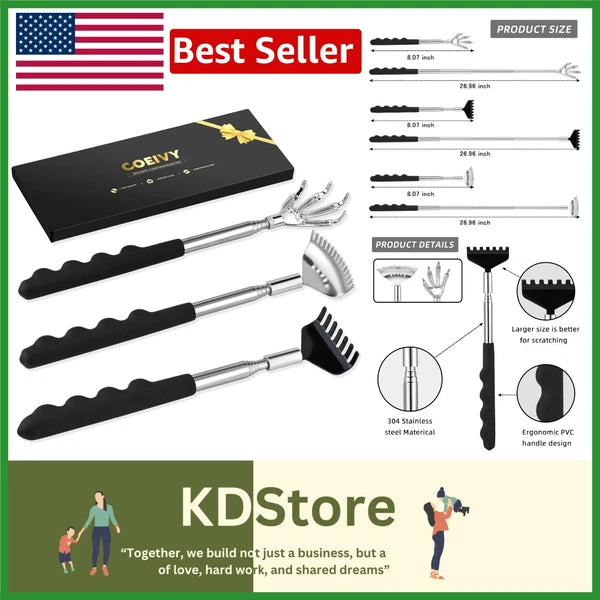 3-in-1 Extendable Back Scratcher Set