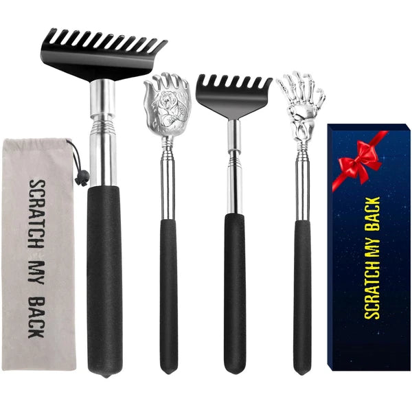 Back Scratcher Gift Set 4 Pack Upgraded Portable Extendable Stainless Steel T...