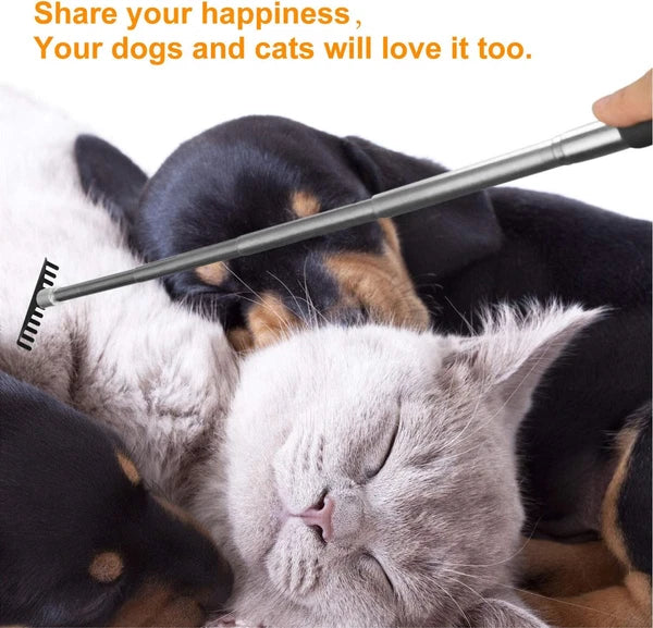 Oversized Portable Extendable Back Scratcher, Upgraded Metal Stainless Black