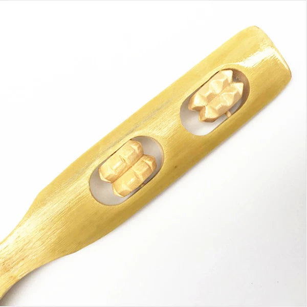 2PC Bamboo Double Ball Rolling Tickling Rake Back Scratcher Pick Itch Stick &&