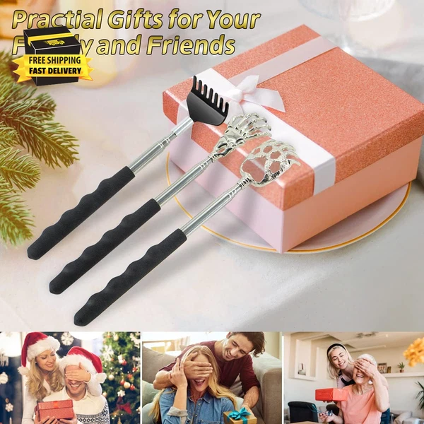 Back Scratcher 3 Pack Different Design Stainless Telescopic Back Scratchers with