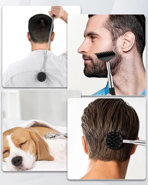 Versatile Telescoping Back Scratcher - 4 Heads for Ultimate Relaxation & Gifting