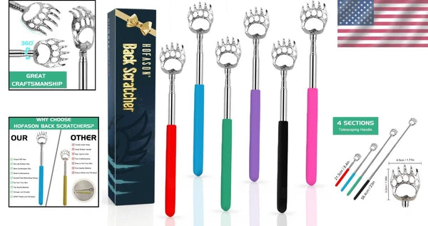 6 Pack Extendable Back Scratchers - Perfect Gifts for Dad & Special Occasions